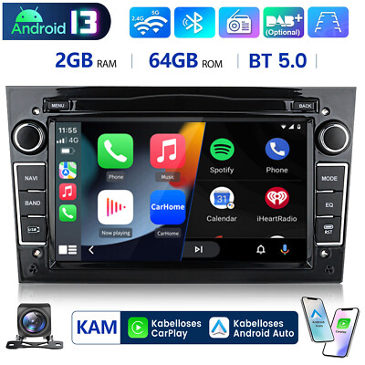 Für Opel Astra Corsa Meriva Zafira Carplay 7''Autoradio GPS Navi WIFI BT DSP +KAM
