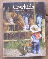  12 Leanin Tree Note Cards COWKIDS , Little Cowboys & Cowgirls, Horses, Country 