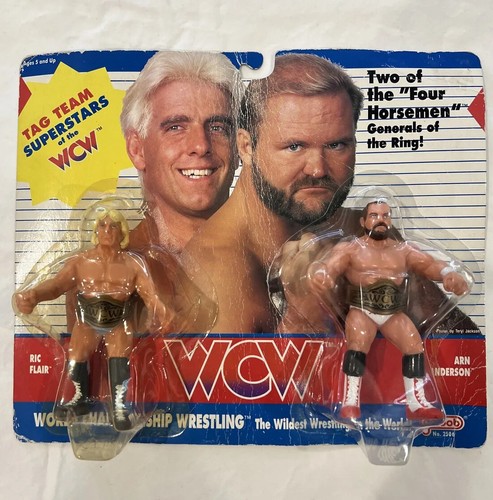 GALOOB WCW 1990 RIC FLAIR & ARN ANDERSON figur...