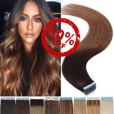 60PCS 150G Tape in Human Hair Extensions Seamless Skin Wefts Russian Remy Hair G