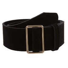 2" Wide High Waist Pull-Through Prong-less No Holes Plain Suede Dress Bel