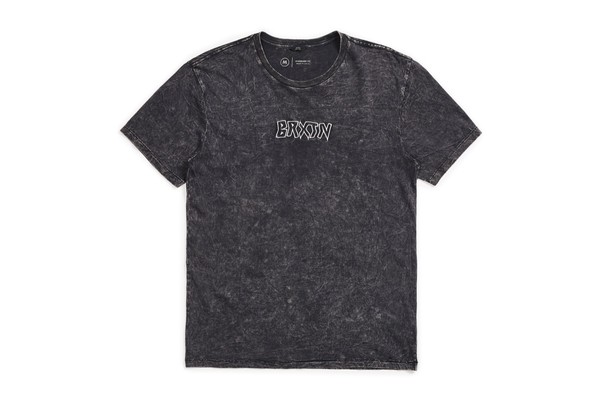 Brixton Simmons T-SHIRT Neu Black Acid Washed Gr: M Brixton Supply-image