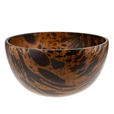 Versatile 10 Inches Mango Tree Wood with Dark Stain Kitchen D�cor Serving Bowl