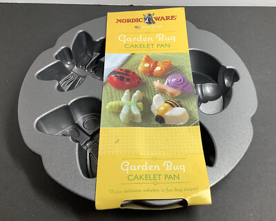 Nordic Ware Garden Bug Cakelet Pan Baking Mold 3D Aluminum