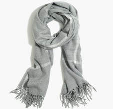 Brand New J Crew Classic Gray Plaid Scarf NWT Holiday Christmas Gift MSRP 49.50