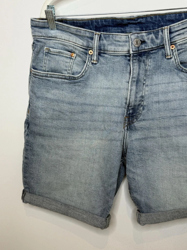 Pantalones Cortos H and M Para Hombre Vaqueros Cortos Calce Ajustado Talla 36 Pantalones Cortos Puño Elastizados Ligeros Foto 2 de 4