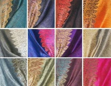 On Sale - Border Patterned Pashmina Scarf Shawl Wrap 1 Dozen , Assorted Color