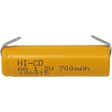 12-Pack AA 700 mAh NiCd Rechargeable Batteries with Tabs