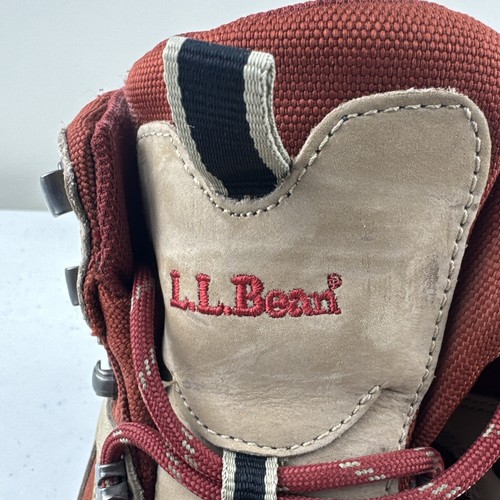 LL BEAN Women's Hiking Boots Tan Red Vibram Waterproof GoreTex Size 7.5 M *READ* - Picture 15 of 18