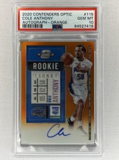 2020 Cole Anthony Contenders Optic Orange /25 PSA 10 On Card Auto POP 1 🎆