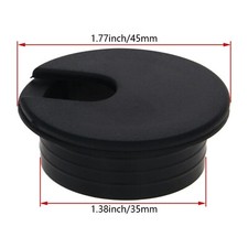 35/50mm Black Computer Plastic Desk Grommet Table Cable Tidy Wire Hole Cover
