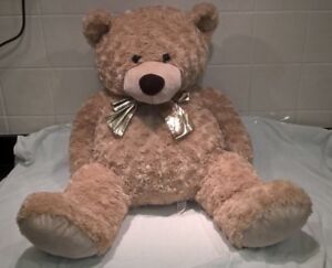 The Cuddle Crew Huge Teddy Bear Gold Bow 30 78cm Tall Ebay