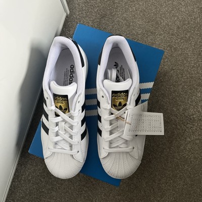 NEU Adidas Originals Classic Superstar Big Kinder Weiß Sneaker Größe 3,5 Unisex 