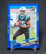 Jonathan Mingo Blue Rated Rookie RC 2023 Donruss Card #312 Carolina Panthers. rookie card picture