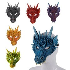 Dragon Fancy Dress Mask Fantasy Latex Halloween Adult Mens Costume