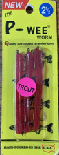 IKE-CONBait P-Wee 2 1/2" Worm Red For Trout-1pk of 3pcs-Brand New-SHIPS N 24 HR