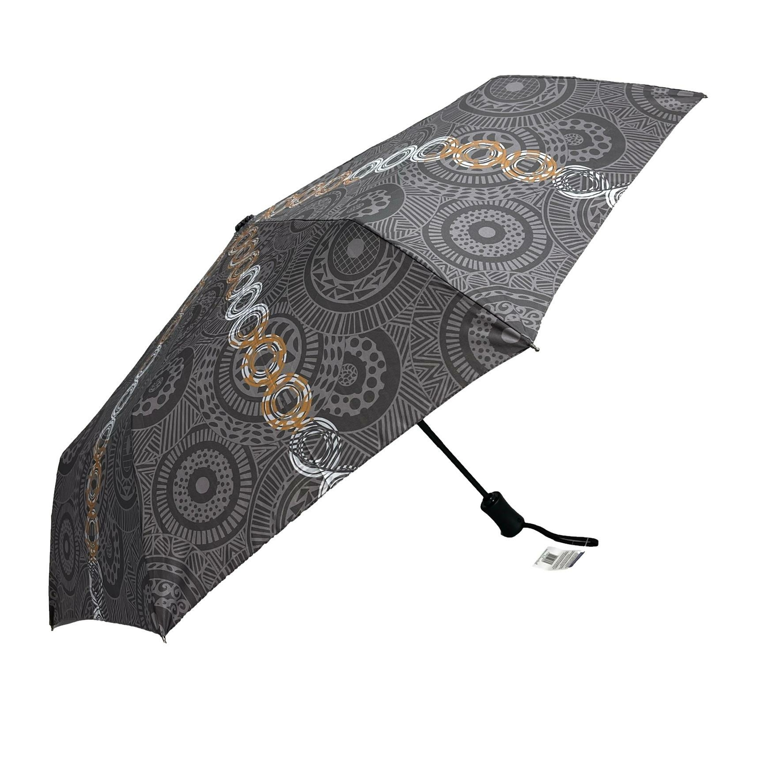 Annie Phillips Circles Umbrella Automatic Open & Close Handle Brolly - Charcoal