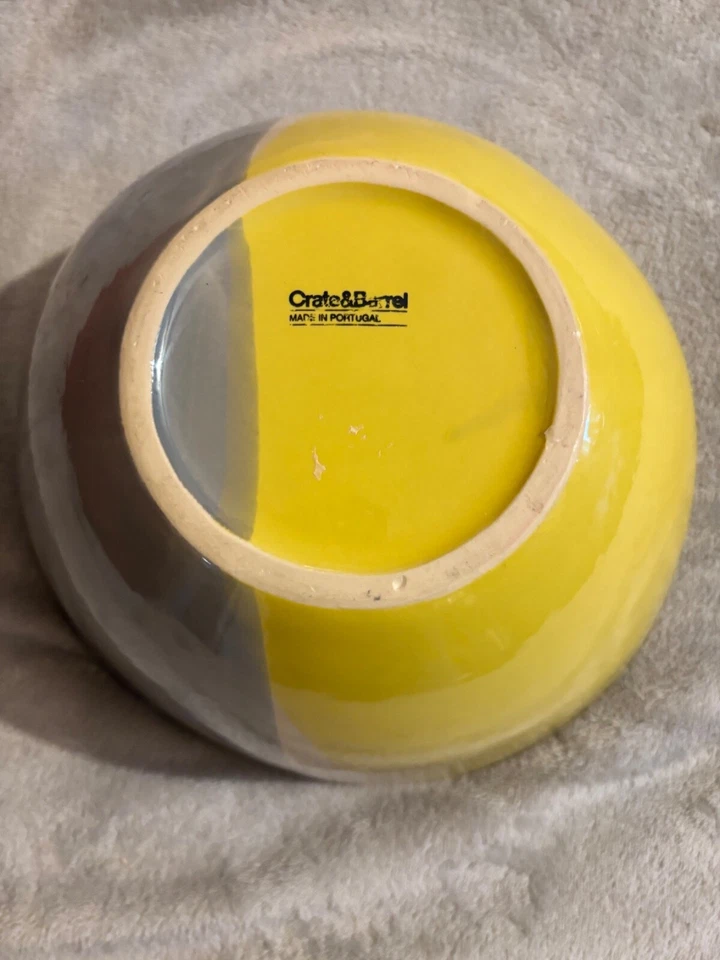 ENSALADERA MODERNA CAJA Y BARRIL 10" ONDA LIGERA REDONDA AMARILLO Y GRIS Foto 4 de 4