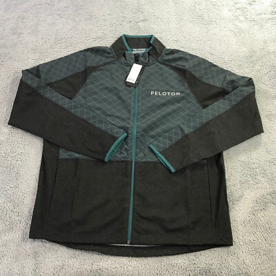 Rhone Jacket Mens Large Peloton Tech Terry Full Zip  100047 Teal Performance