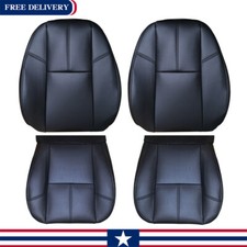 Fit 07-14 Chevrolet Silverado 1500 2500 Driver Passenger Black Seat Cover4pieces