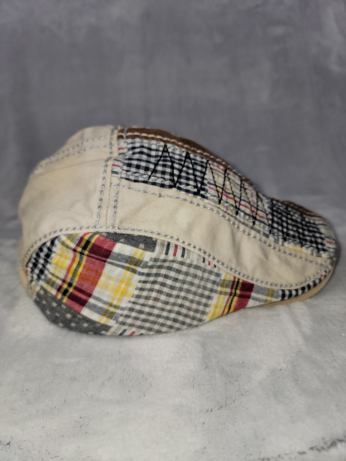 Jamont Newsboy Cap Flat Plaid Patchwork Hat Multi… - image 10