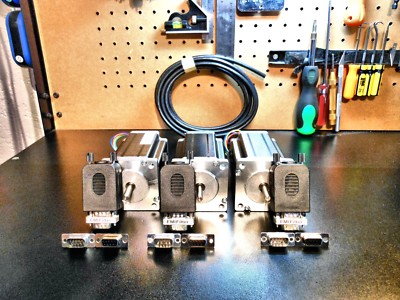 Gecko G540 CNC Controller 3x NEMA23 300oz Stepper Motors Cable Connectors