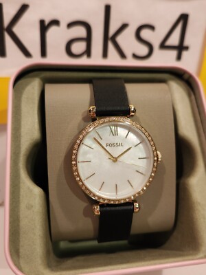 Fossil Tillie Three-Hand Black Leather Women's Watch BQ3921