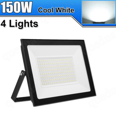 4X 150 Watt High Power LED Flood Light Cool White Indoor Outdoor Spot Fixtures