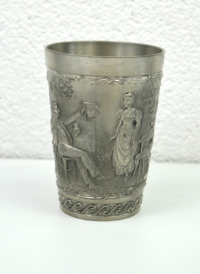 alter Zinnbecher Pokal frieling - Zinn Germany Becher Trinkgefäß Wein Linde 8967