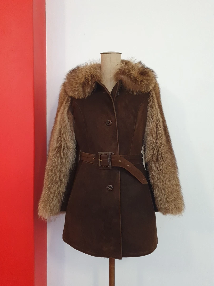 Vintage WASA P LS Shearling Sheepskin Lamb Leather Jacket Short