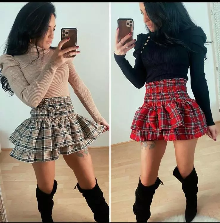 Blue Plaid School Girl Skirt - Spencer's