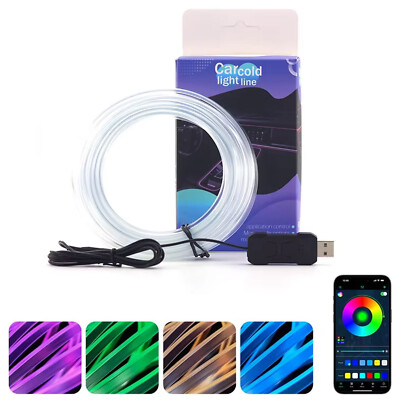 Auto Innenraum Lichtleiste KFZ RGB LED Innenbeleuchtung Ambientebeleuchtung USB