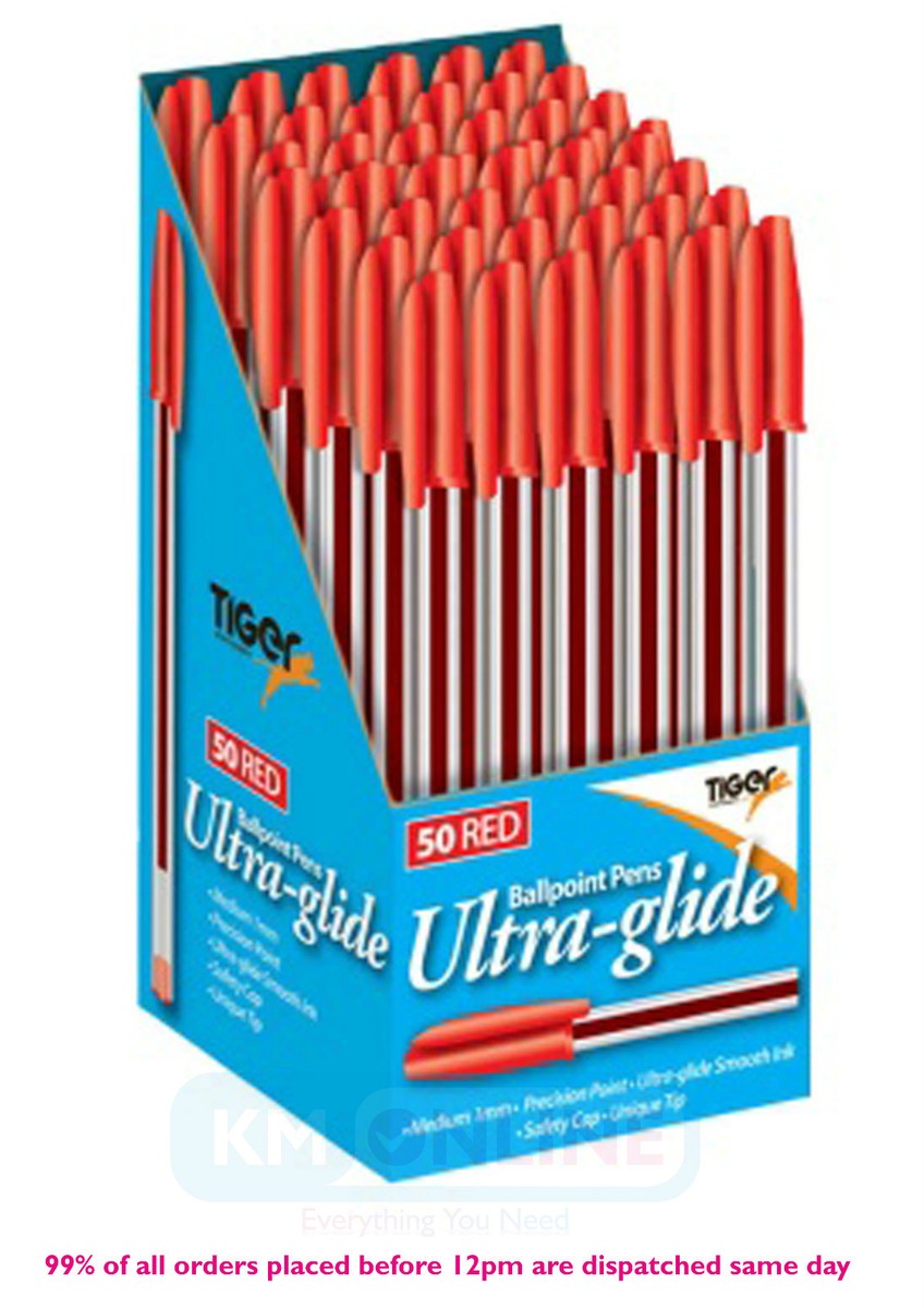 Tiger Ultra Glide Ballpoint Pens – Smooth Ink, 1mm Medium, Black 