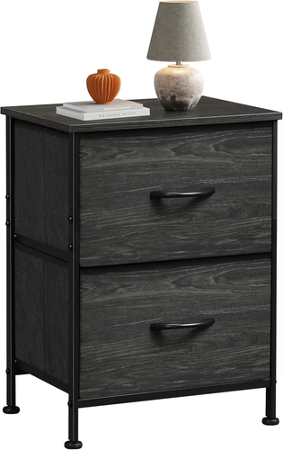 Night Stand, Small Dresser with Drawers, Dresser for Bedroom with 2 Fabric Drawe - Picture 9 of 12