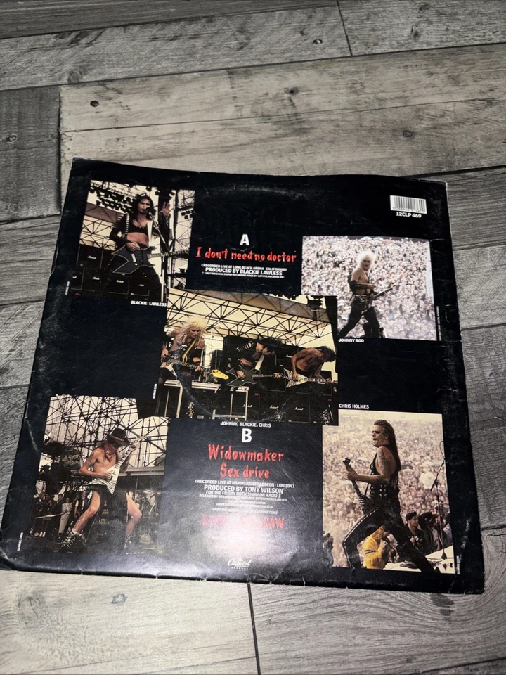 W.A.S.P. - I Don’t Need No Doctor - 12” Vinyl Record Poster Single 1st Press UK - Image 4 of 4