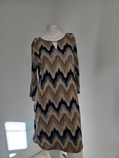 Tacera Women's Multicolor Polyester Round Neck Long Sleeve Knee Length Dress 1X