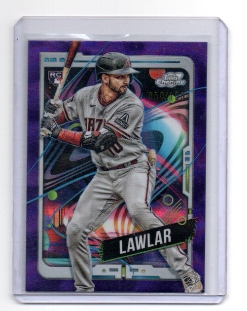 2024 Topps Chrome Cosmic Jordan Lawlar #5 Purple Refractor Rookie /150