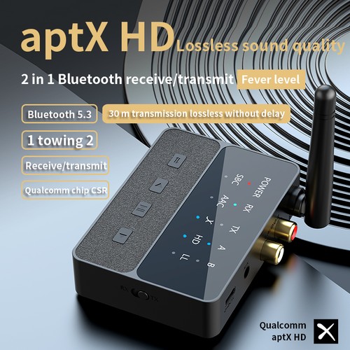 2 in 1 Bluetooth-Compatible 5.3 Audio Adapter AptX/HD/LL Reception Transmitter - Zdjęcie 2 z 18