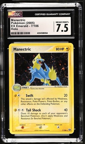 2005 POKEMON EX EMERALD HOLO #7/106 MANECTRIC CGC 7.5