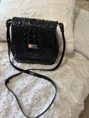 Brahmin Margo Melbourne black Embossed Croc Leather CROSSBODY