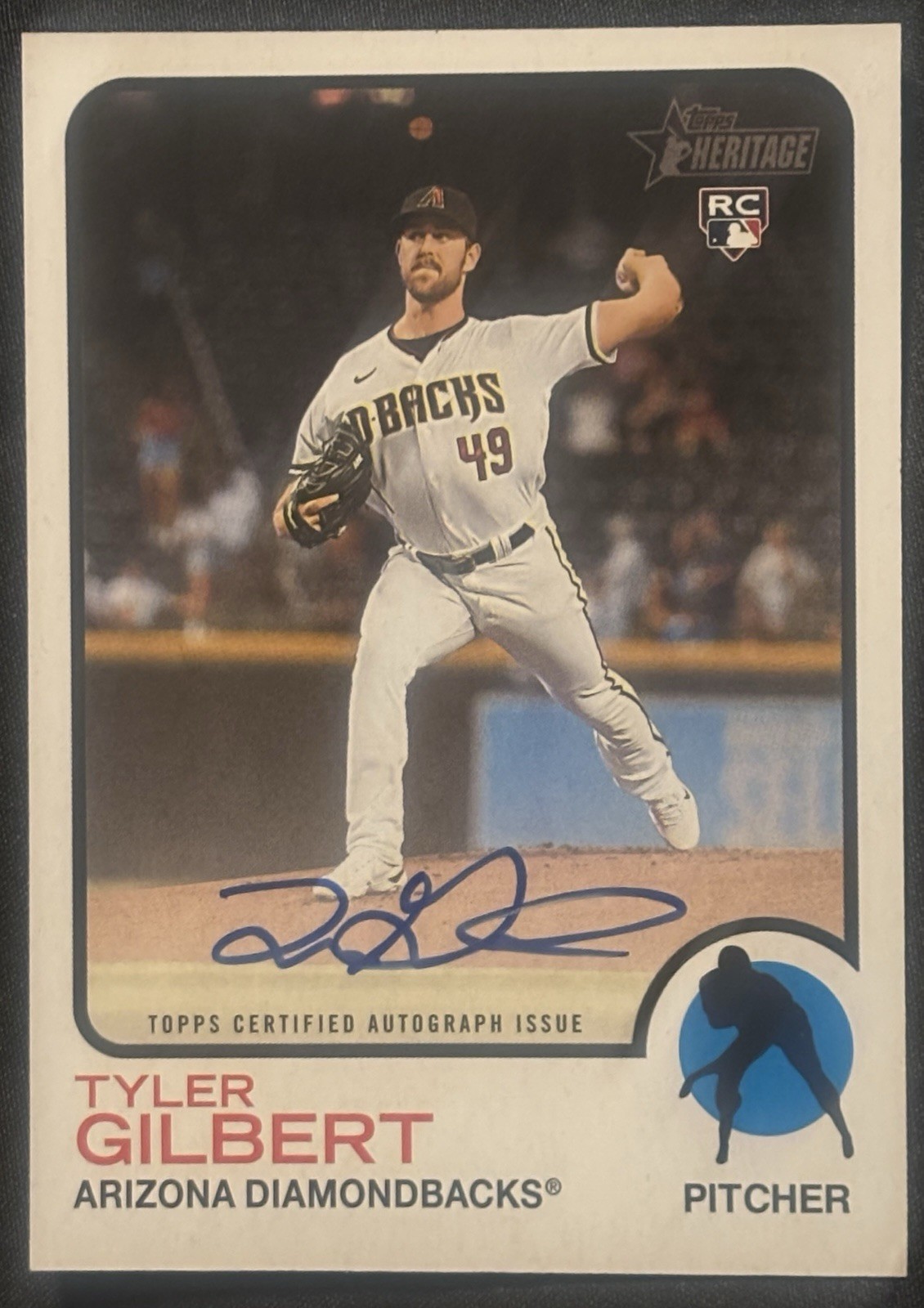 2022 Topps Heritage Real One Autograph (Hard Signed) #ROA-TG Tyler Gilbert RC