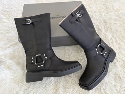 Vagabond Eyra Moto Boots - NIB - size 40 US 10 - black 