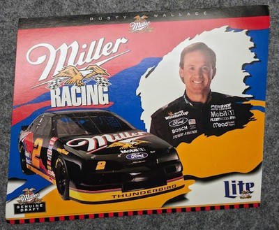 Rusty Wallace #2 2003 NASCAR Team Postcard Miller Geniune Draft Racing 8''x11''