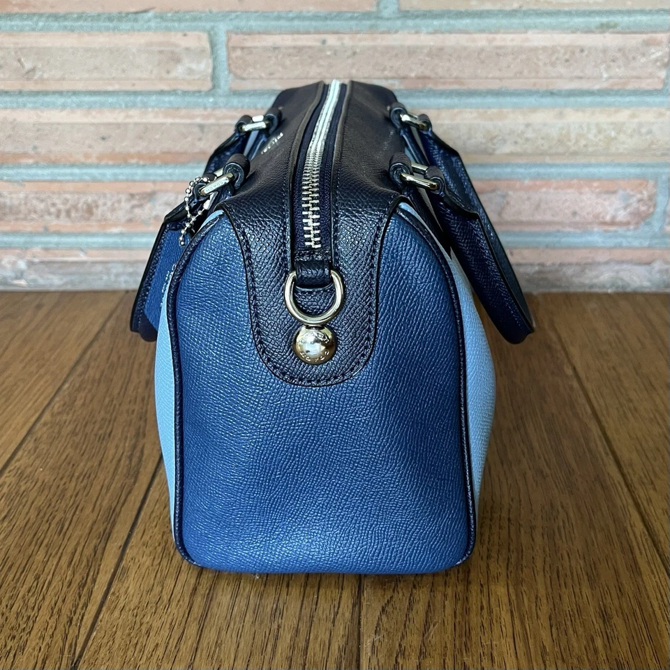 Bolso Bandolera Coach Mini Bennett Cartera Azul Geométrico Bloques de Color Cuero Foto 4 de 4