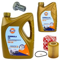 MotoröL Filter Set Gulf Formula CX 5W-30 6 Liter + Schraube FüR BMW 7Er 728I Il