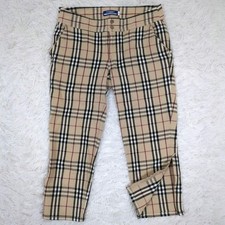 Burberry Blue Label Cropped Jogger Pants Nova Check Women's Size36 Made in Japan