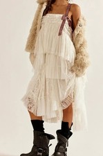 Free People Isabel Midi Dress Festival Boho Chic Vintage Cottagecore Womens M
