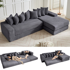  US Oversize Cloud Couch,L-Shape Sofa,Convertible Floor Sleeper Sofa Bed,No Ass