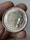 Vintage 1 Oz Silver Trade Unit Round Indian Chief And Eagle USA
