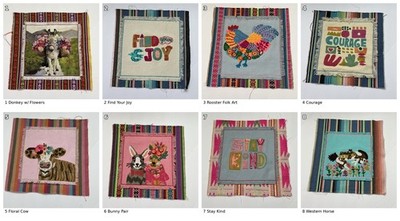 Boho Embroidered Textile Panel 12  Folk Art Patch Fabric Choose Design